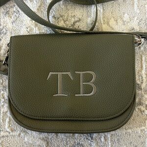 Thirty-One Olive Crossbody Bag with Monogram